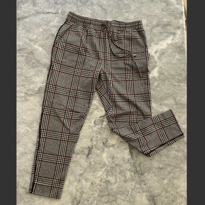 Anthropologie Checkered Trousers - Black, White, Red